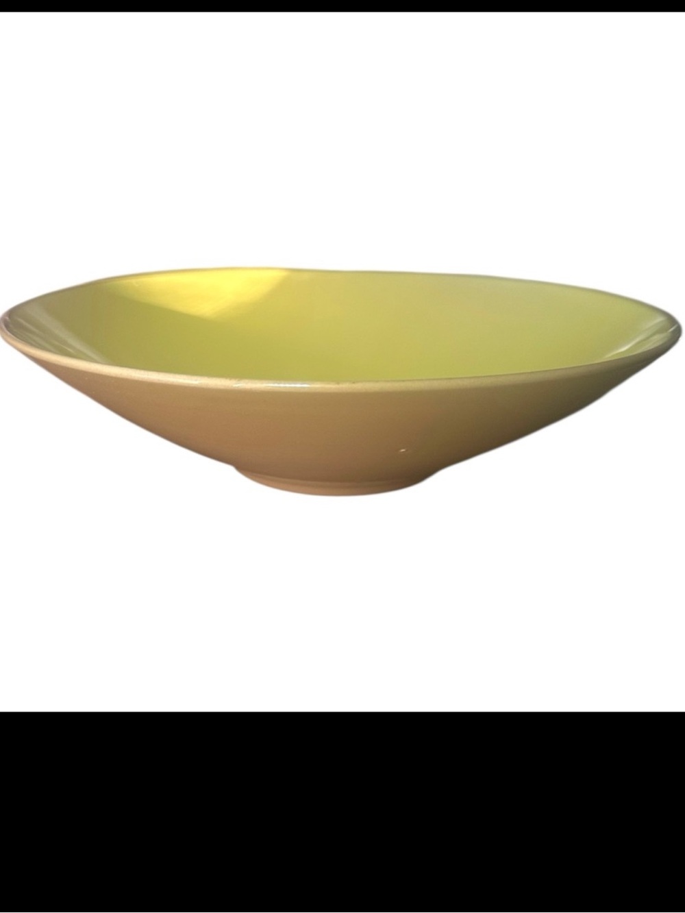 VTG Yellow Stoneware Serving Bowl | Mid Century Modern Ceramic, decor, dining